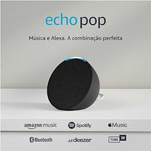 Echo Pop (Última geração) | Smart speaker compacto com som envolvente e Alexa