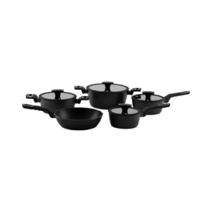 Jogo de Panelas Brinox Revestimento Cerâmico de Alumínio Preto 5 Peças