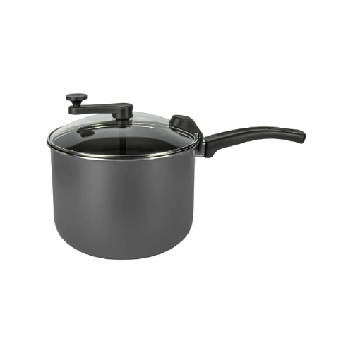 Pipoqueira Antiaderente Cozillar 4,5 Litros Tampa De Vidro Grafite